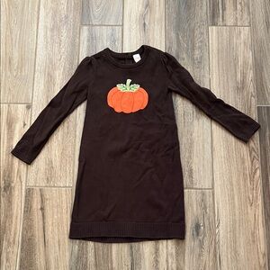 Gymboree Chocolate Knit Sweater Dress with Pumpkin Size 6